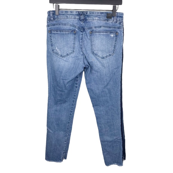 Democracy Flex-ellent Ankle Jeans Side Stripe Distressed Denim Women's Size 4 - Picture 3 of 10
